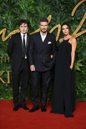 David Beckham Victoria Beckham et Brooklyn Beckham à la soirée British Fashion Awards 2018