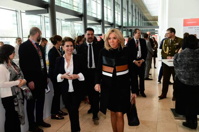 Brigitte Macron visite le forum contre les violences sexuelles, au Luxembourg, le 27 mars 2019.