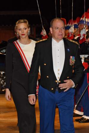 Charlene et le prince Albert II de Monaco lors de la soirée de gala au Grimaldi Forum le 19 novembre 2018