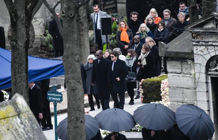 Raphael Hamburger et Bruck Dawit aux obsèques de France Gall à Paris le 12 janvier 2018