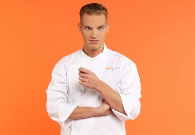 Maximilien Dienst (23 ans), chef du restaurant Les pieds dans le plat (1 étoile Michelin), à Hotton, en Belgique.