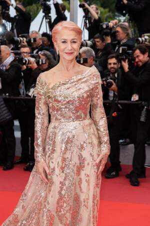 Helen Mirren et sa coloration rose, le 18 mai 2019 à Cannes