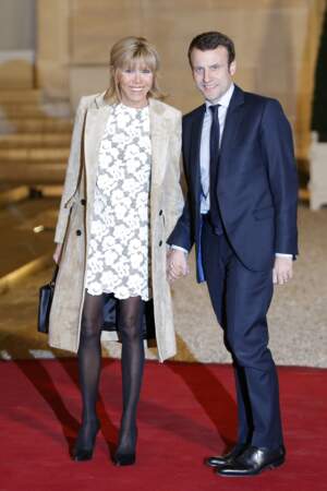 Avec Emmanuel Macron, lors de la réception de Willem Alexander et Maxima des Pays-Bas le 10 mars 2016