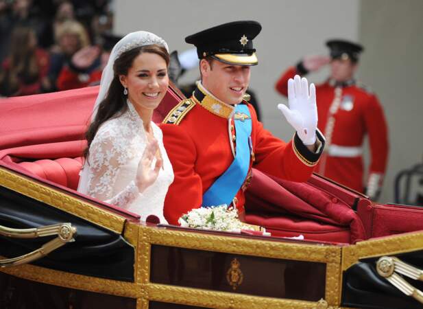 Le Prince William et Kate Middleton, lors de leur mariage à Londres en 2011