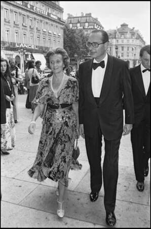 Bernadette et Jacques Chirac lors d'un gala de bienfaisance au profit de la fondation Pompidou, en 1980
