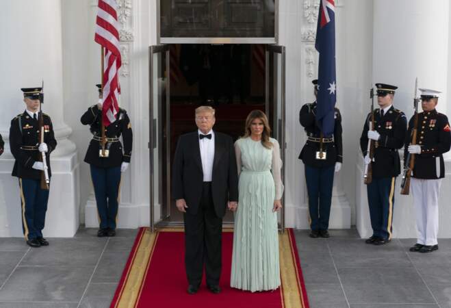Pour l'occasion, Melania et Donald Trump avaient tous les deux arboré un look chic