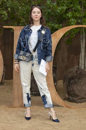 La princesse Alexandra de Hanovre, en mode jean lors du défilé Dior