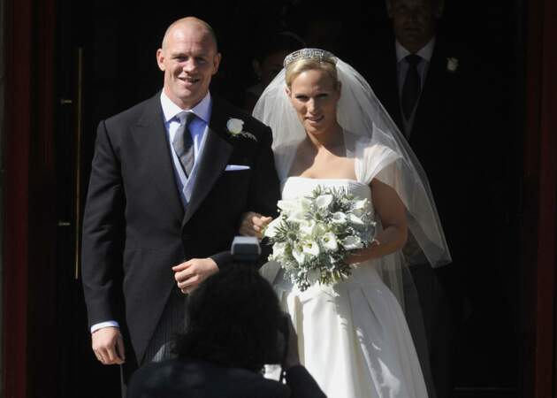 Zara Phillips, petite-fille de la reine Elisabeth II, lors de son mariage avec Mike Tindall, en 2011 à Édimbourg