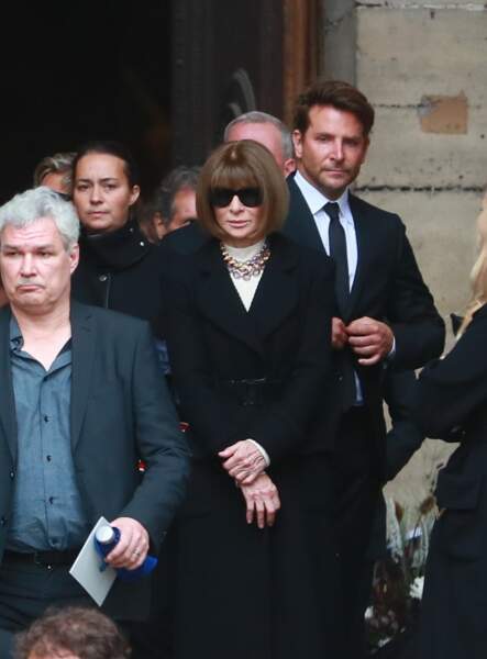 Anna Wintour et Bradley Cooper aux obsèques de Peter Lindbergh, à Paris, le 24 septembre 2019.