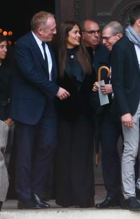 Salma Hayek et François-Henri Pinault aux obsèques de Peter Lindbergh, à Paris, le 24 septembre 2019.