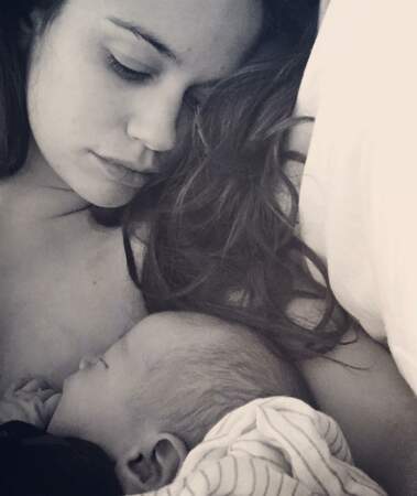 Lucie Lucas a donné naissance à son troisième enfant, Milo, le 9 mars 2018