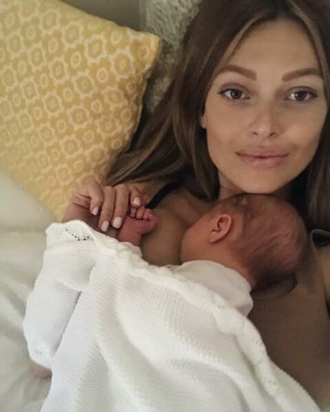 Caroline Receveur et son fils Marlon, né le 6 juillet 2018