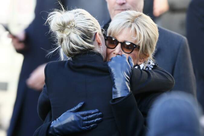 Brigitte Macron lors de la cérémonie d'adieu à Johnny Hallyday à l'église de la Madeleine à Paris