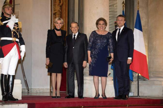 Le couple Macron a accueilli le président de la république libanaise, le général Michel Aoun.