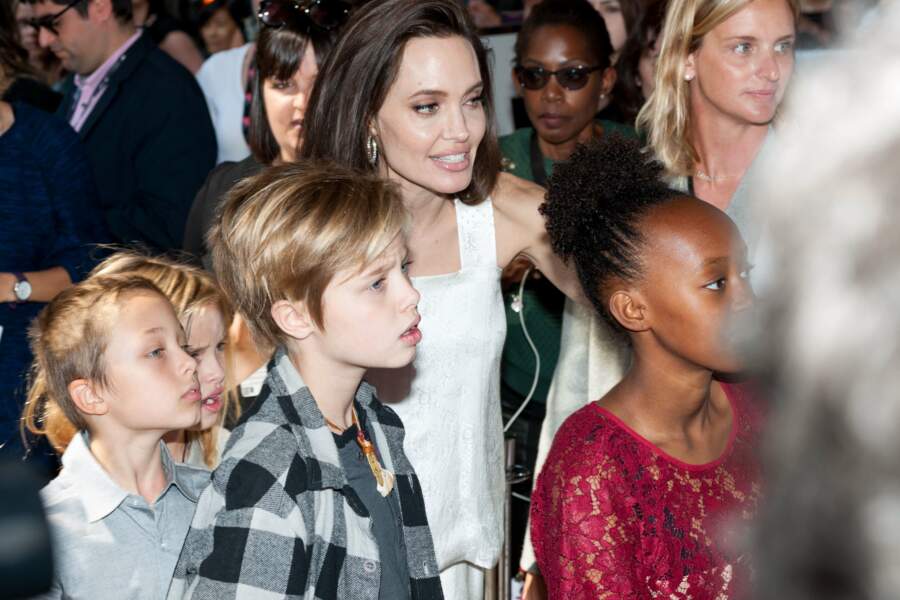 Angelina Jolie et ses enfants à l'avant-première de The Breadwinner