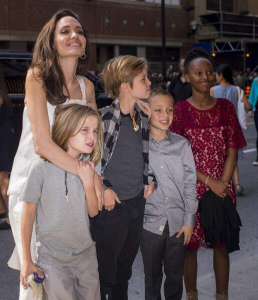 Angelina Jolie et ses enfants à l'avant-première de The Breadwinner