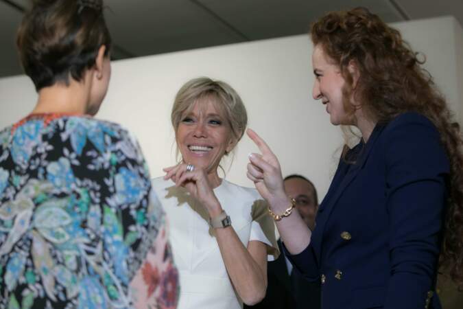 La premiere dame Brigitte Macron et la Princesse Lalla Salma visite une exposition Picasso au musée