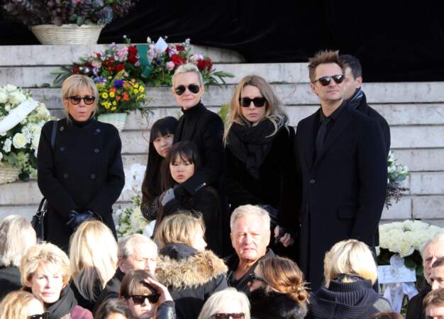 Convoi funéraire de Johnny Hallyday à la Madeleine : Laeticia, Jade, Joy Hallyday, Laura Smet, David Hallyday