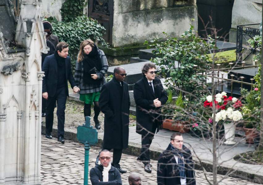 Raphael Hamburger et Bruck Dawit aux obsèques de France Gall au cimetière de Montmartre à Paris le 12 janvier 2018