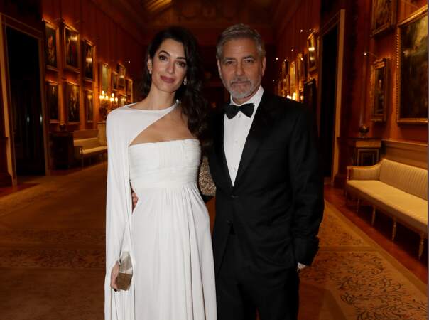 George Clooney et sa femme Amal Clooney radieux pour le dîner donné par le prince Charles à Buckingham Palace