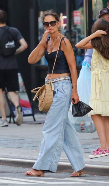 Katie Holmes lors d'une séance de shopping à New York le 20 juillet dernier