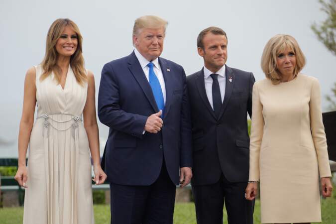 Brigitte et Emmanuel Macron accueillent le couple Trump