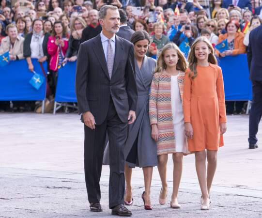 La famille royale d'Espagne arrive à Oviedo, le 17 octobre