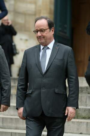 François Hollande, ému aux obsèques de Jean-Michel Martial ce mercredi 23 octobre à l'Eglise Saint-Roch à Paris