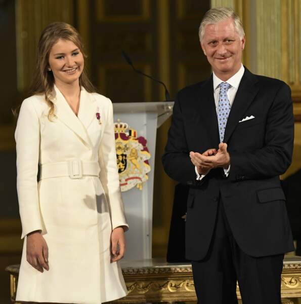 Le roi Philippe de Belgique à l'anniversaire de sa fille Elisabeth, 18 ans, à Bruxelles, le 25 octobre 2019.