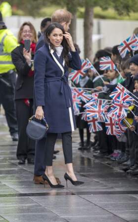 Meghan Markle et le prince Harry lors d'une visite officielle à Birmingham le 8 mars 2018.