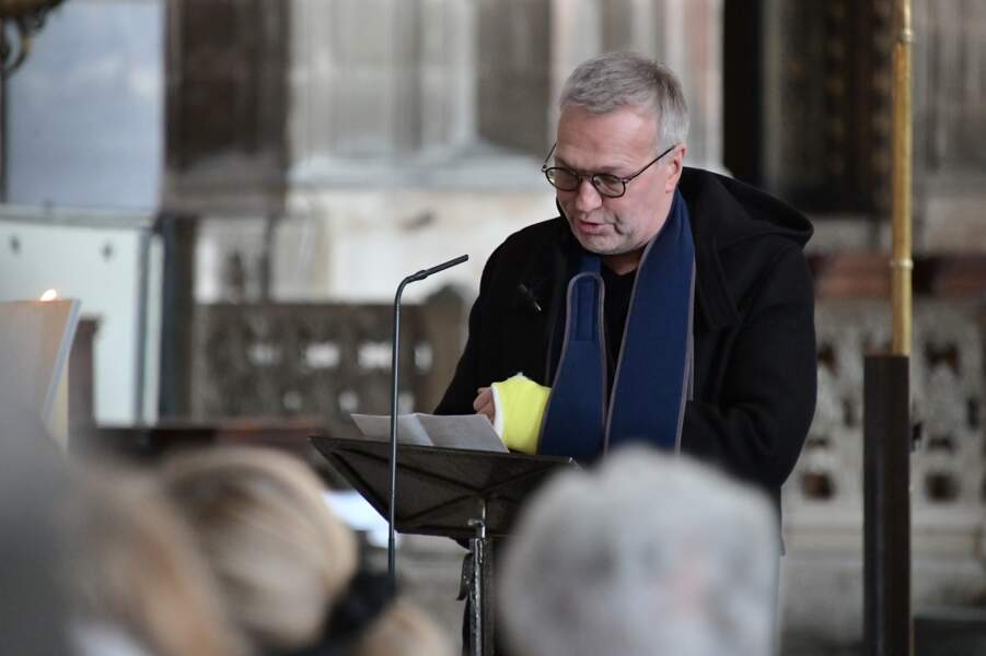 Laurent Ruquier a fait un discours lors des obsèques de Marie Laforêt en l'église Saint-Eustache à Paris, le 7 novembre 2019.