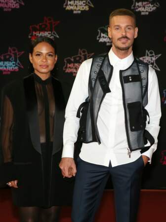 Christina Milian enceinte et son compagnon Matt Pokora à la 21ème édition des NRJ Music Awards à Cannes