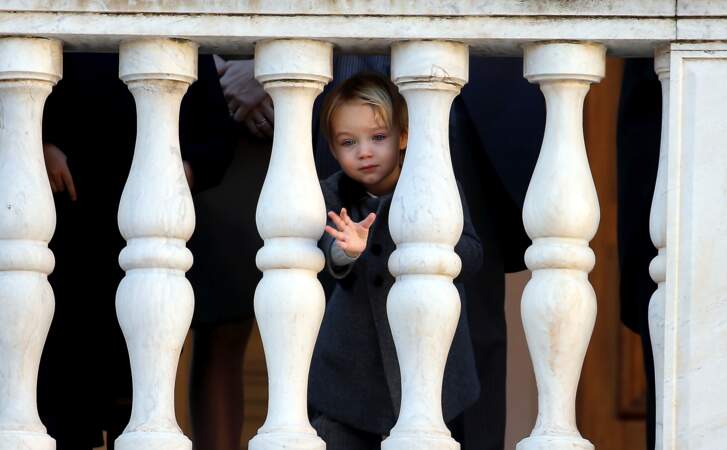 Stefano Casiraghi (fils de Pierre et petit-fils de Caroline), dans la cour du Palais Princier lors de la fête Nationale monégasque à Monaco, le 19 novembre 2018.
