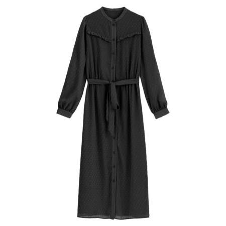 Robe-chemise longue en plumetis, manches longues, 27,50 €, La Redoute Collections