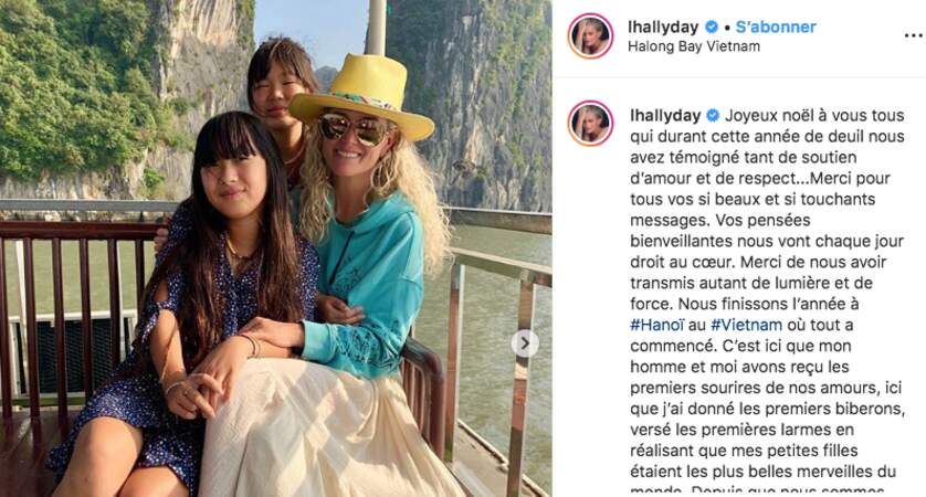 Le 25 décembre 2018, Laeticia Hallyday postait une photo d'elle avec ses deux filles, heureuses d'être ensemble et mélancolique à l'idée que son amour ne soit pas avec elles.