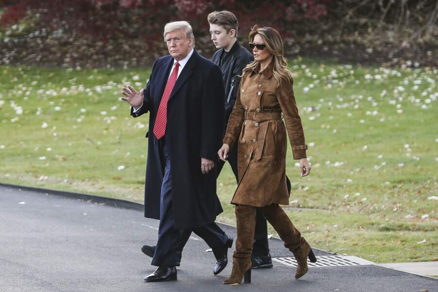 Donald et Melania Trump accompagnés de leur fils unique Barron