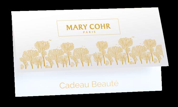 carte cadeaux Mary Cohr, montant libre, dans les instituts Mary Cohr.