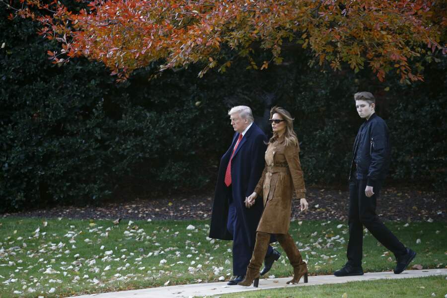 Donald Trump, son épouse Melania et leur fils Barron ont célébré Thanksgiving à Mar-a-Lago