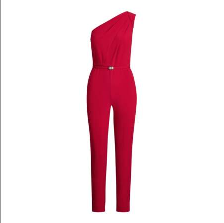 Combinaison ceinturée asymétrique rouge écarlate, Ralph Lauren, 249€. 