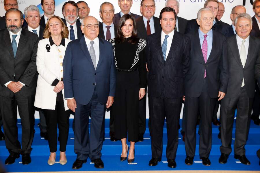 La reine Letizia d'Espagne rencontre les membres de la fondation contre la toxicomanie à Madrid, le 10 décembre 2019. 