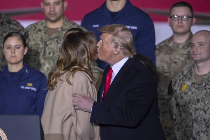 Melania et Donald Trump plus proches que jamais dans le Maryland, le 20 décembre 2019