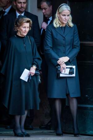 La reine Sonja et la princesse Mette-Marit ont assisté aux funérailles