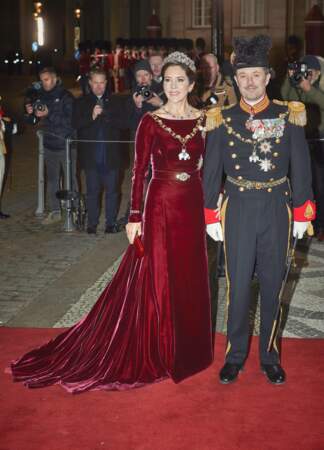 La princesse Mary de Danemark et le prince Frederik de Danemark lors de la réception du Nouvel An de la famille royale danoise au palais d'Amalienborg à Copenhague, Danemark, le 1er janvier 2020.