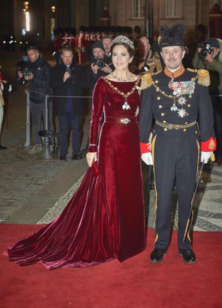 La princesse Mary de Danemark et le prince Frederik de Danemark lors de la réception du Nouvel An de la famille royale danoise au palais d'Amalienborg à Copenhague, Danemark, le 1er janvier 2020.