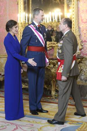 Letizia d'Espagne et le roi Felipe VI le 6 janvier 2020 lors de la parade militaire du Nouvel An.