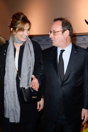26 janvier 2018 : François Hollande et Julie Gayet sont à la première du film "The Ride" au MK2 Bibliothèque à Paris. 