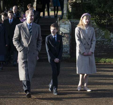 Le prince Edward et ses deux enfants, Louise et James Mountbatten-Windsor
