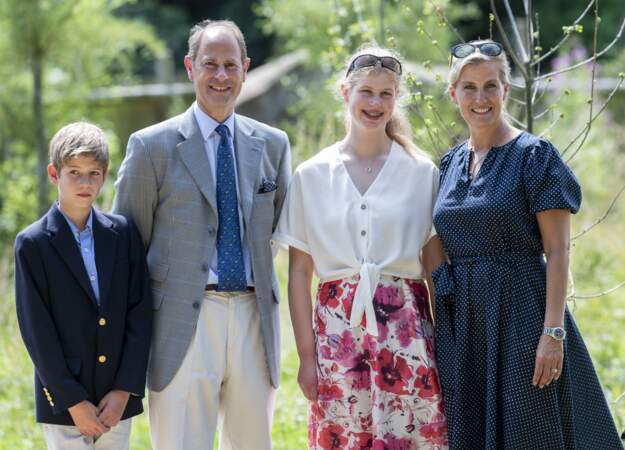 Le prince Edward et Sophie de Wessex avec leurs enfants ames Mountbatten-Windsor et Louise Mountbatten-Windsor (Lady Louise Windsor) au zoo "Wild Place Project" à Bristol, le 23 juillet 2019
