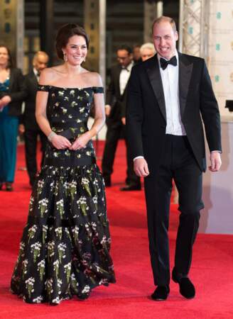 Le prince William et Kate Middleton, arrivent à la cérémonie des British Academy Film Awards au Royal Albert Hall, le 12 février 2017. 