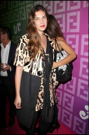 Tatiana Santo Domingo, la femme d'Andrea Casiraghi porte une robe léopard à l'occasion d'une soirée VIP Fendi en 2010. 